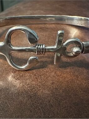Women's Anchor Hook Bracelet - Silver Tone